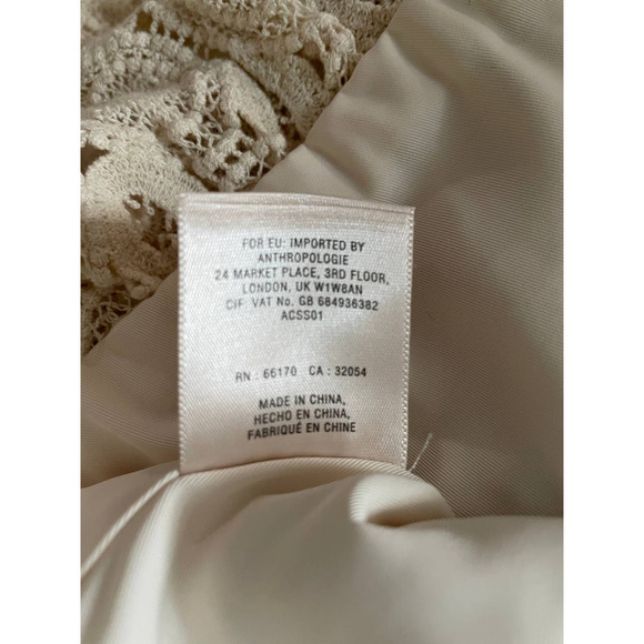 Atelier Camille Womens Ruffled Lace Shell Tank Blouse Size S Cream - Picture 6 of 8